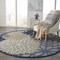 Homeroots 8 ft. Round Blue Large Floral Indoor & Outdoor Area Rug 384825 - alternate 8